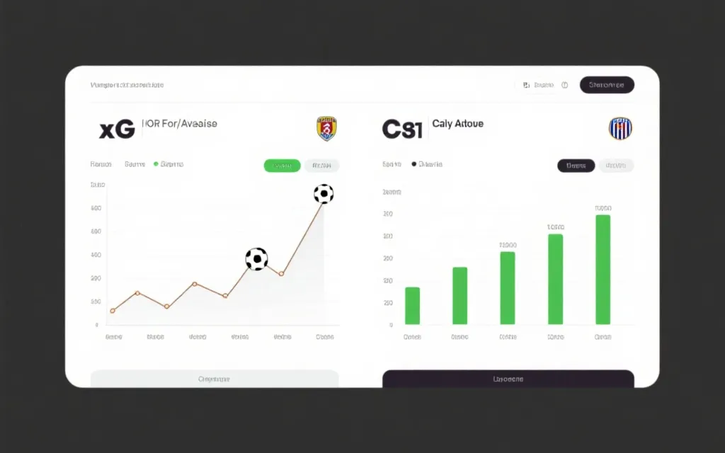 两队xG趋势与关键指标对比的简洁图表示例